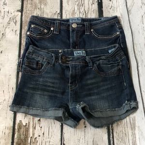Karma Blue Lot Of 2 Pair Denim Girls Shorts Size 14